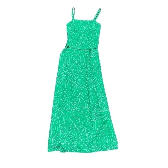 Revolve Susana Monaco Palm Print green maxi dress - Picture 2 of 7